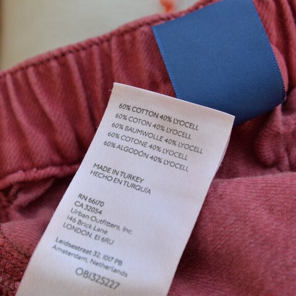 Anthro Pilcro Dusty Rose Cotton/Lyocell Straight Leg Drawstring Slouchy Pants S - Picture 6 of 9